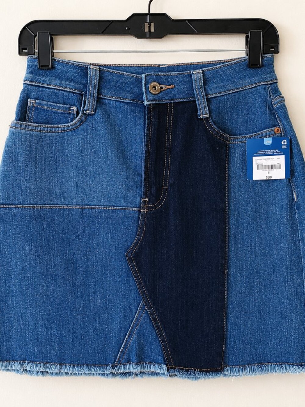 Arizona High Waist Jean Mini Skirt With Patchwork Junior SZ 5